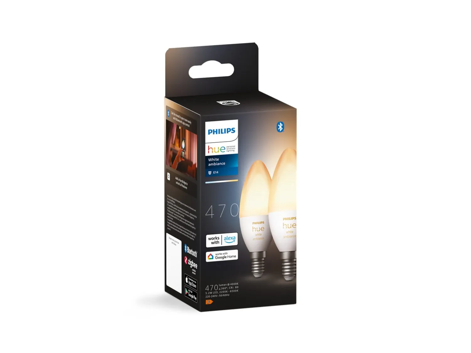 Лампа умная Hue E14 5.2W (40Вт) 2200K-6500K Tunable white 2 шт Philips (929002294404) - Фото 3