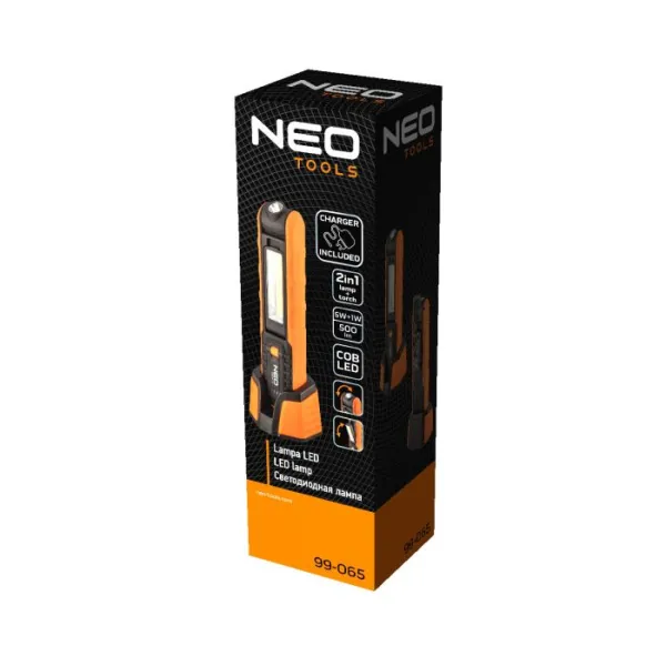 Ліхтар інспекційний акумуляторний 2600мА•ч 500лм 5+1Вт база+ЗУ Neo Tools (99-065) - Фото 12