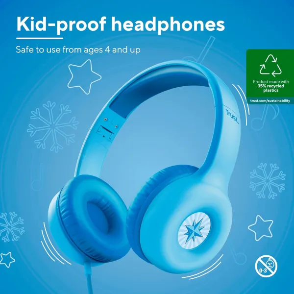 Наушники mini-jack Nouna Headphones Mic синие Trust (25278_TRUST) - Фото 4