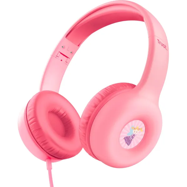 Наушники mini-jack Nouna Headphones Mic розовые Trust (25277_TRUST)