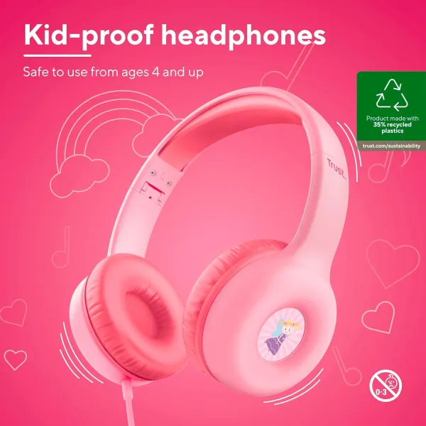 Наушники mini-jack Nouna Headphones Mic розовые Trust (25277_TRUST) - Фото 1