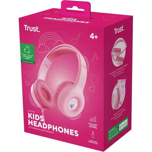 Наушники mini-jack Nouna Headphones Mic розовые Trust (25277_TRUST) - Фото 13