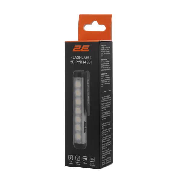 Фонарь ручной аккумуляторный PYB145BI USB-C 500мА·ч 300лм 3Вт IPX4 2E (2E-PYB145BI) - Фото 14