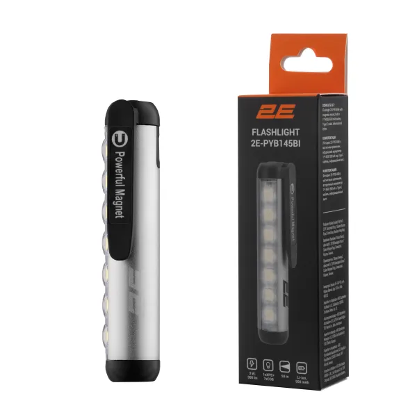 Фонарь ручной аккумуляторный PYB145BI USB-C 500мА·ч 300лм 3Вт IPX4 2E (2E-PYB145BI) - Фото 15