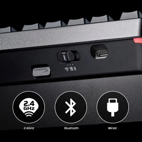 Клавиатура USB-A/WL/BT механическая, RGB Alloy Rise, Red, EN/UA, чёрная HyperX (91Y91AA) - Фото 6