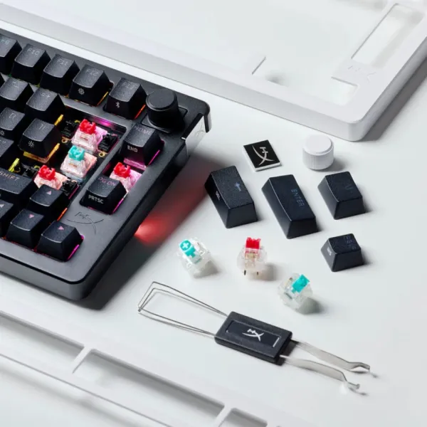 Клавиатура USB-A/WL/BT механическая, RGB Alloy Rise, Red, EN/UA, чёрная HyperX (91Y91AA) - Фото 8