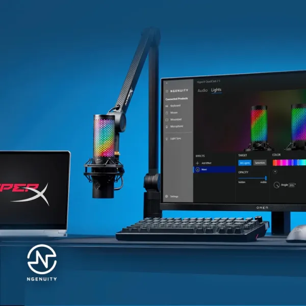 Мікрофон USB-A геймінговий, RGB, QuadCast 2 S, чорний HyperX (9A273AA) - Фото 12