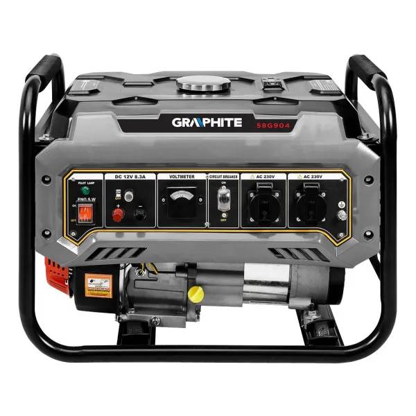 Генератор бензиновий 230В (1 фаза) 2/2.2кВт ручний старт AVR 40кг Graphite (58G904) - Фото 5