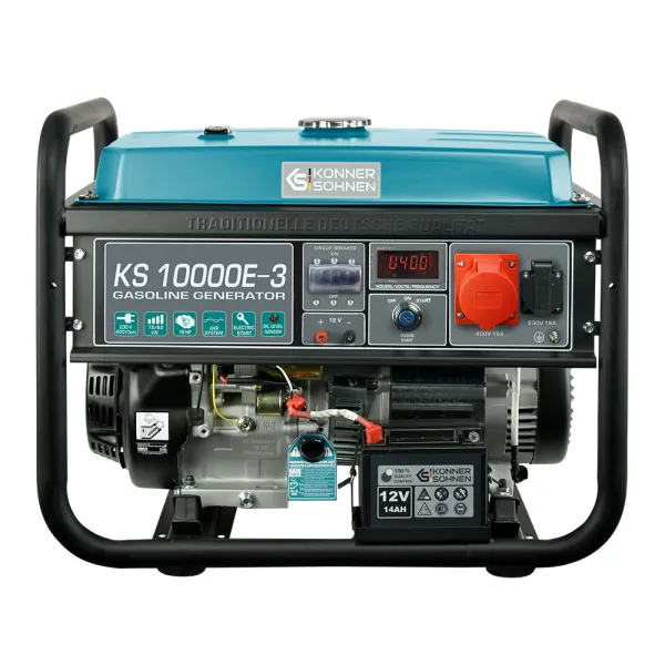 Генератор бензиновый KS 10000E-3 400В 7.5кВт 3 фазы электростартер 88кг Konner&Sohnen (KS10000E-3) - Фото 11