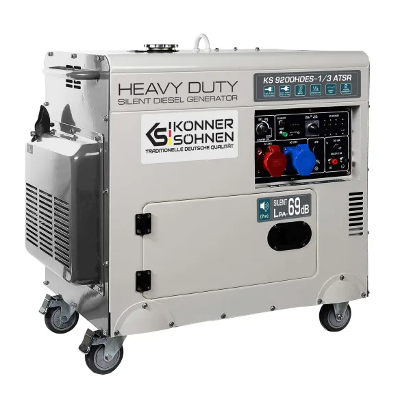 Генератор дизельный KS 9200HDES-1/3 ATSR (EURO V) 230/400В 6.5/6.0кВт 7.5/7.0кВт 1/3Фазы АВР(ATS) электростартер 168кг Konner&Sohnen (KS9200HDES-1/3ATSR) - Фото 1