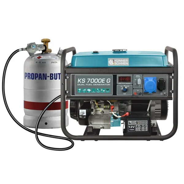 Генератор газо-бензиновый KS 7000E G 230В 5.5кВт электростартер 77.2кг Konner&Sohnen (KS7000EG) - Фото 1