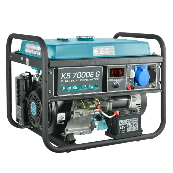 Генератор газо-бензиновый KS 7000E G 230В 5.5кВт электростартер 77.2кг Konner&Sohnen (KS7000EG) - Фото 2