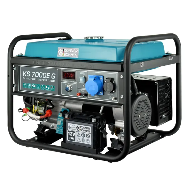 Генератор газо-бензиновый KS 7000E G 230В 5.5кВт электростартер 77.2кг Konner&Sohnen (KS7000EG) - Фото 3
