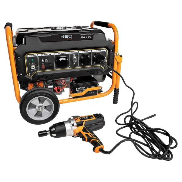 Генератор бензиновий 230В (1 фаза) 2.8/3кВт електростарт AVR 45кг Neo Tools (04-730) - Фото 8