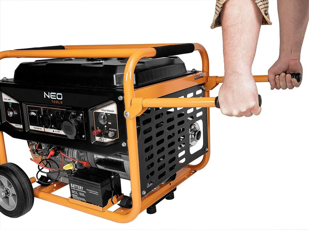 Генератор бензиновий 230В (1 фаза) 6/6.5кВт електростарт AVR 85кг Neo Tools (04-731) - Фото 6
