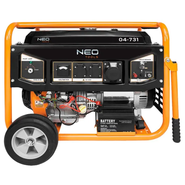 Генератор бензиновий 230В (1 фаза) 6/6.5кВт електростарт AVR 85кг Neo Tools (04-731) - Фото 3