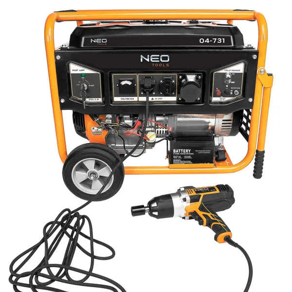 Генератор бензиновий 230В (1 фаза) 6/6.5кВт електростарт AVR 85кг Neo Tools (04-731) - Фото 4