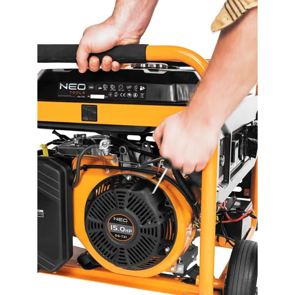 Генератор бензиновий 230В (1 фаза) 6/6.5кВт електростарт AVR 85кг Neo Tools (04-731) - Фото 5