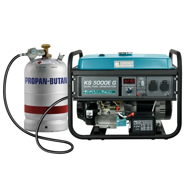Генератор газо-бензиновый KS 5000E G 230В 4.5кВт электростартер 77.0кг Konner&Sohnen (KS5000EG) - Фото 1