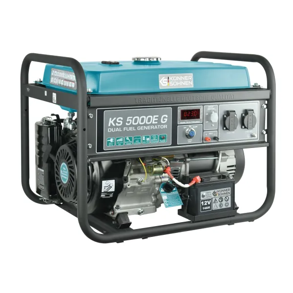 Генератор газо-бензиновый KS 5000E G 230В 4.5кВт электростартер 77.0кг Konner&Sohnen (KS5000EG) - Фото 2