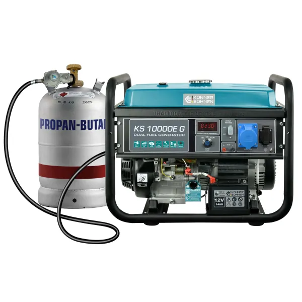 Генератор газо-бензиновый KS 10000E G 230В 8.0кВт электростартер 87кг Konner&Sohnen (KS10000EG) - Фото 1