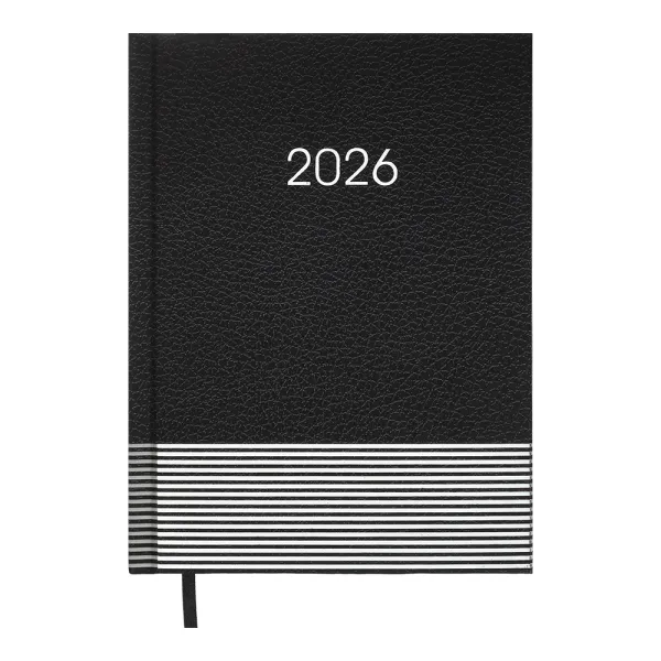 Ежедневник датированный 2027 A5 полиграфическая обложка черный Parallel Buromax (BM.2107-01)