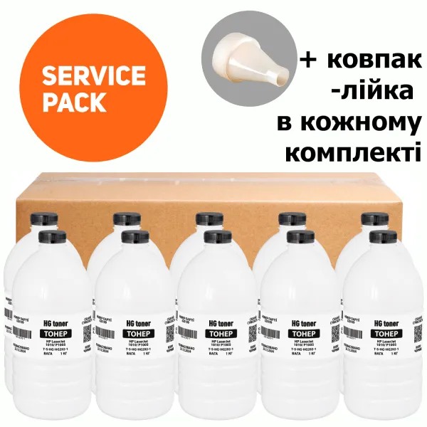 Тонер HP LaserJet 1010/P1005 Service Pack, флакон 10x1 кг HG toner (TSM-HG292-10SP) - Фото 72