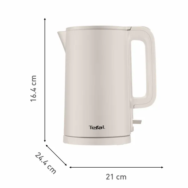 Электрочайник Thermo Protect, 1.5л, пластик, бежевый Tefal (KO140BE0) - Фото 3