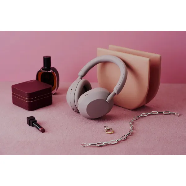 Наушники беспроводные BT 5.2 Over-ear ANC Hi-Res AAC LDAC Mic розовый Sony (WH1000XM5P.CE7) - Фото 5
