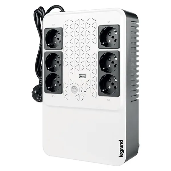 Джерело безперебійного живлення Keor Multiplug, 800VA/480W, USB, 6хSchuko, USB Legrand (310082)