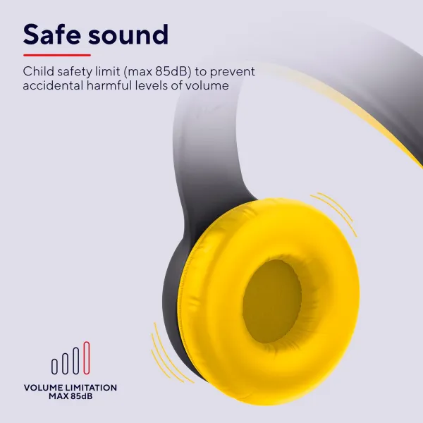 Наушники беспроводные On-ear Nouna Kids Mic чёрные Trust (25405_TRUST) - Фото 2