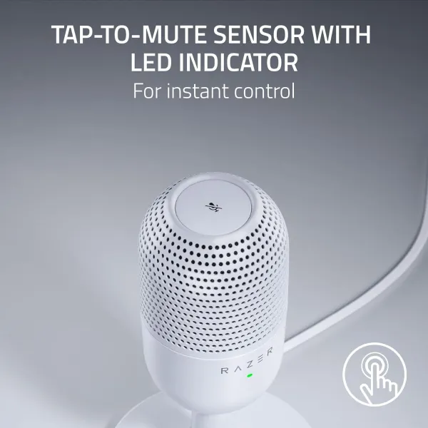 Микрофон USB-A геймерский Seiren V3 Mini, белый Razer (RZ19-05050300-R3M1) - Фото 3