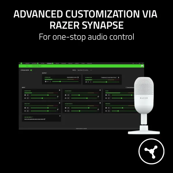 Микрофон USB-A геймерский Seiren V3 Mini, белый Razer (RZ19-05050300-R3M1) - Фото 4