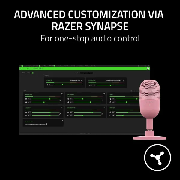Микрофон USB-A геймерский Seiren V3 Mini Quartz, розовый Razer (RZ19-05050200-R3M1) - Фото 6