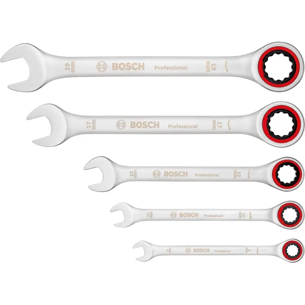 Ключи комбинированные набор 5шт, 8,10,13,17,19мм Bosch (1.600.A02.Z3D) - Фото 2