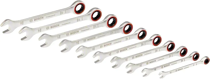 Ключи комбинированные  набор 10шт, 6-19мм Bosch (1.600.A02.AU0) - Фото 3