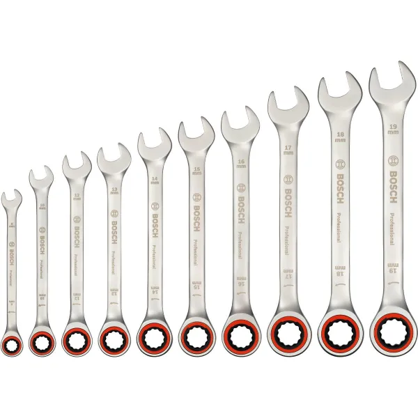 Ключи комбинированные  набор 10шт, 6-19мм Bosch (1.600.A02.AU0)
