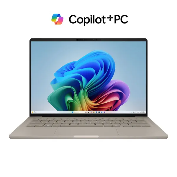 Ноутбук Zenbook A14 UX3407RA-QD906W 14" WUXGA OLED, Snapdragon X Elite X1E 78 100, 32GB, F1TB, UMA, Win11, Бежевый ASUS (90NB16G1-M000R0) - Фото 2