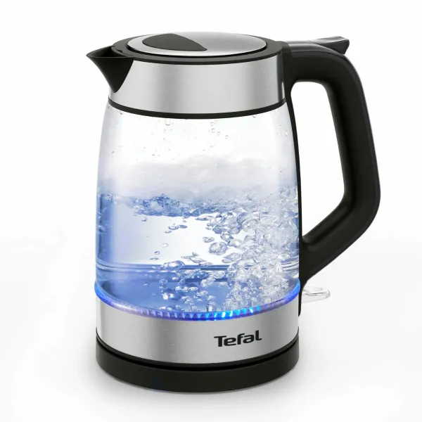 Електрочайник Glass Kettle 1.7л, скло, з підсвіткою, чорно-срібний Tefal (KI605830) - Фото 1