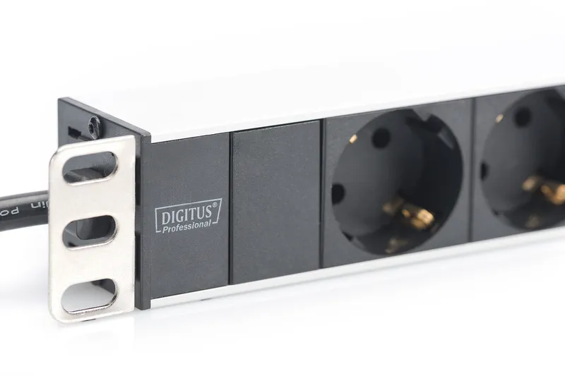 Блок силовий 8xРозеток, 1U, 2м, 16A, 250V, вилка Schuko чорний Digitus (DN-95401) - Фото 2
