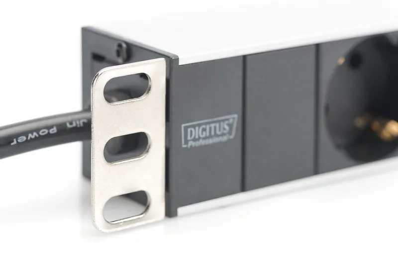 Блок силовий 8xРозеток, 1U, 2м, 16A, 250V, вилка Schuko чорний Digitus (DN-95401) - Фото 3