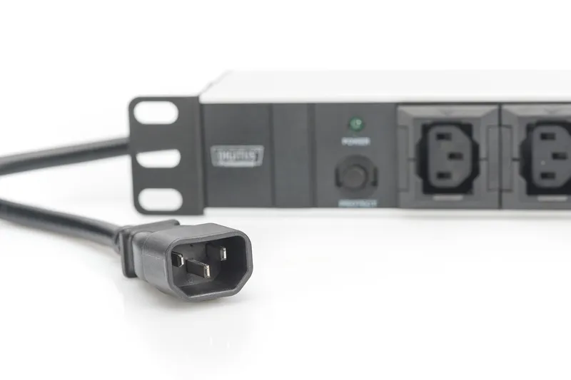 Блок силовий 10xC13, 1U, 2м, 10A, 250V, із запобіжником, вилка C14 чорний Digitus (DN-95404) - Фото 4