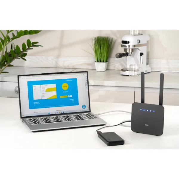 Маршрутизатор LINKHUB (HH42CV2) LTE, Wi-Fi4, 1xFE LAN/WAN, 1xFE LAN, 2xSMA, Чорний + Power Bank 20000мА·год + USB-DC кабель 5В-12В TCL (694743657296) - Фото 2