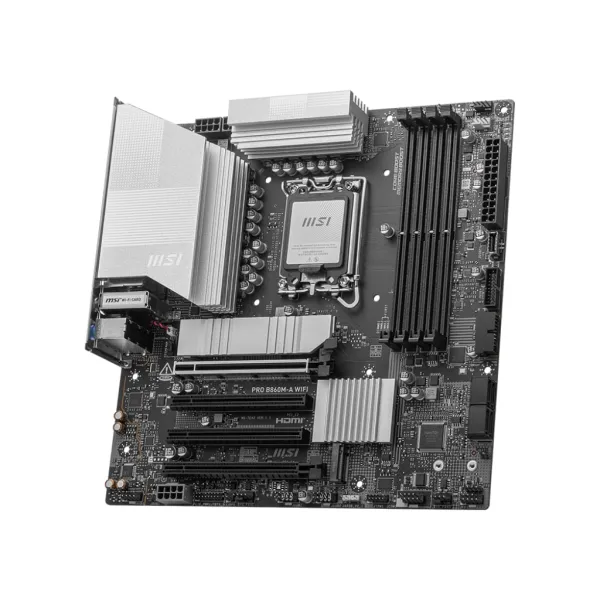 Материнcкая плата PRO B860M-A WIFI s1851 B860 4xDDR5 M.2 HDMI DP WiFi BT mATX MSI (911-7E42-002) - Фото 2