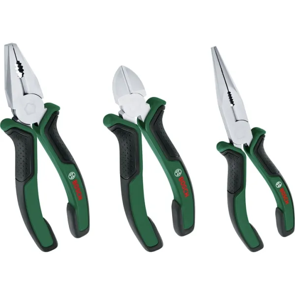 Плоскогубцы на выбор 3 шт, комбинированные, усиленные, боковые Bosch (1.600.A02.C0S)