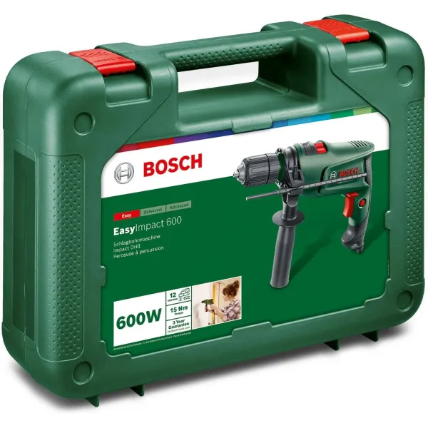 Дрель ударная EasyImpact 600 600Вт ШЗП 1.5-13мм 3000об·мин 1.7кг кейс Bosch (0.603.133.021) - Фото 1