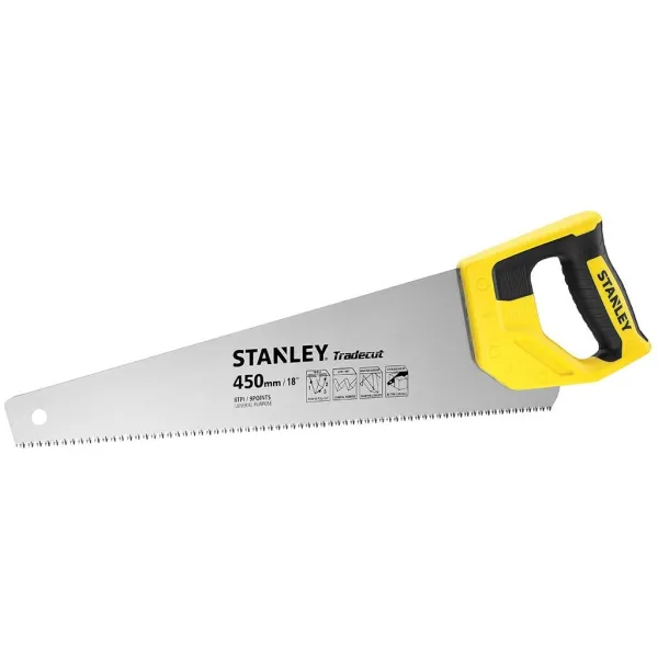 Ножівка по дереву Tradecut, 450мм, 7TPI Stanley (STHT20354-1)