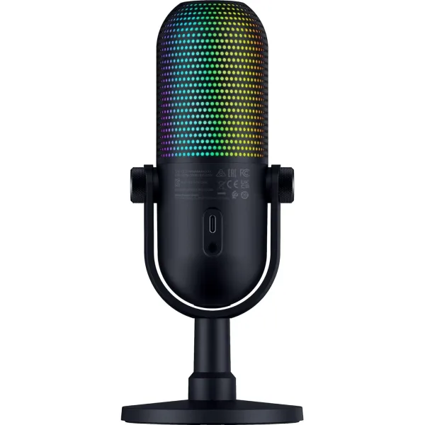 Микрофон USB-A геймерский, RGB, Seiren V3 Chroma, чёрный Razer (RZ19-05060100-R3M1) - Фото 3