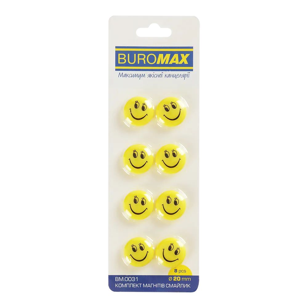 Комплект магнитів 8 шт по 20 мм Buromax (BM.0031) Комплект магнитів 8 шт по 20 мм Buromax (BM.0031)