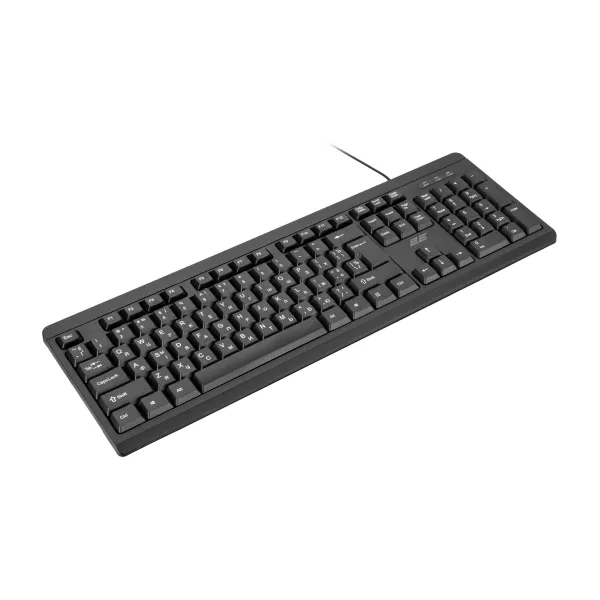 Клавиатура USB-A мембранная KS108, EN/UK/RU, чёрная 2E (2E-KS108UB) - Фото 3